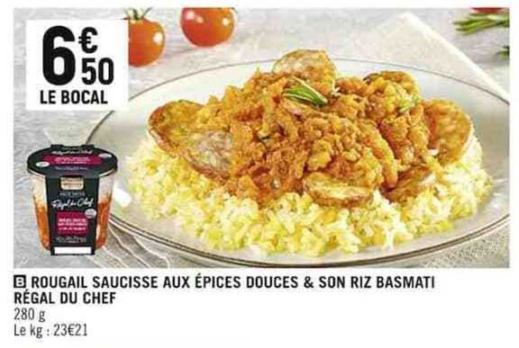 rougail saucisse aux épices douces & son riz basmati régal du chef