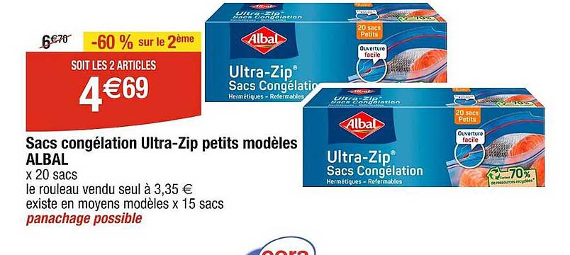 sacs congélation ultra-zip petits modèles albal