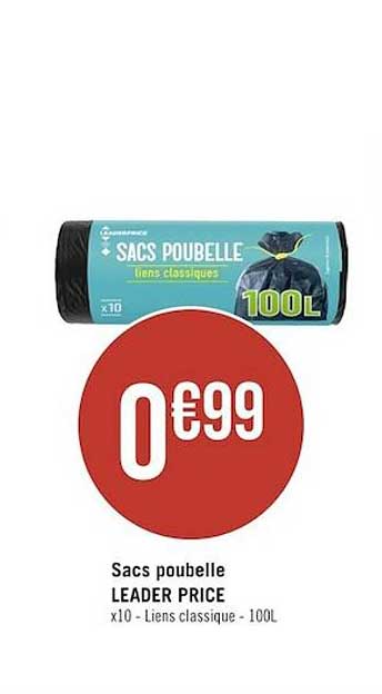 sacs poubelle leader price