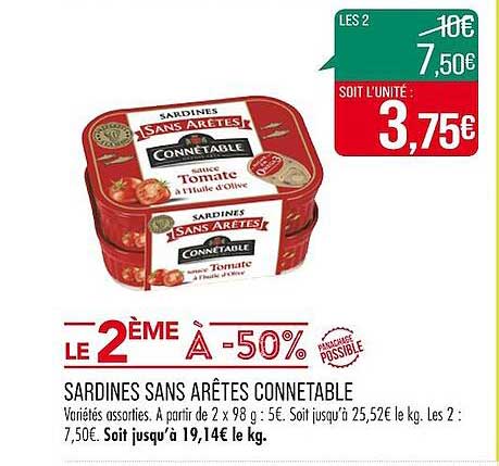 sardines sans arêtes connetable