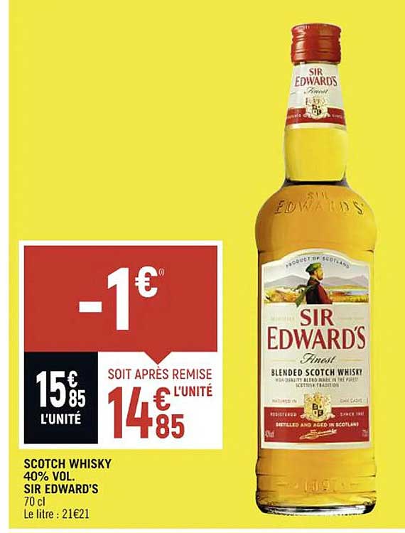 scotch whisky 40% vol sir edward's