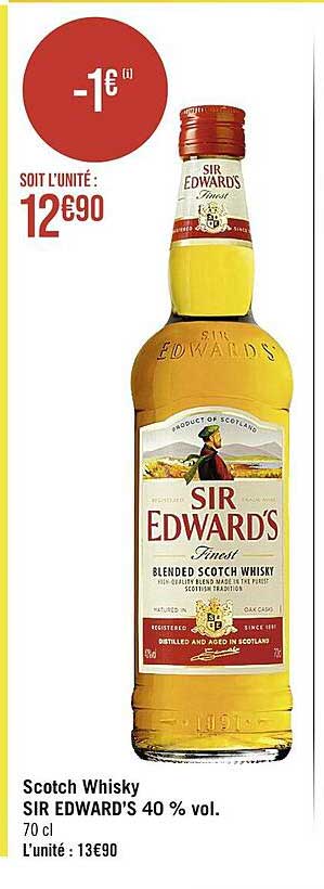 scotch whisky sir edward's 40% vol.