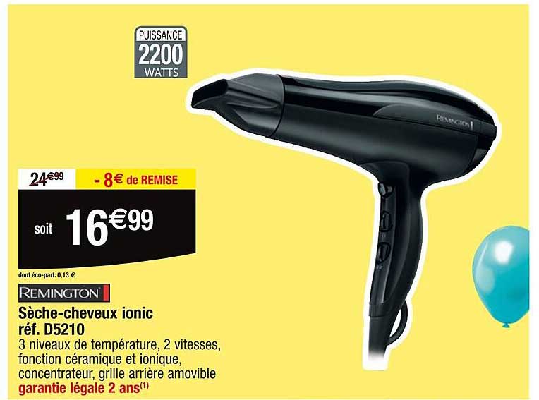 sèche-cheveux ionic remington