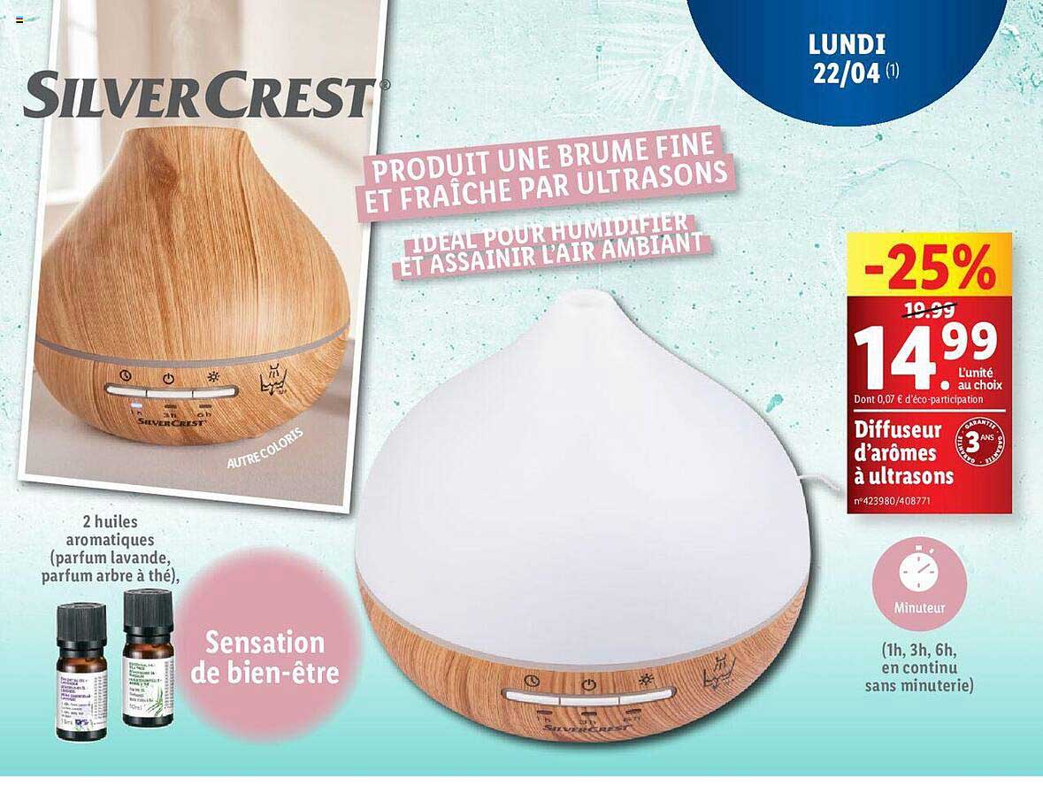 silvercrest diffuseur d'arômes à ultrasons