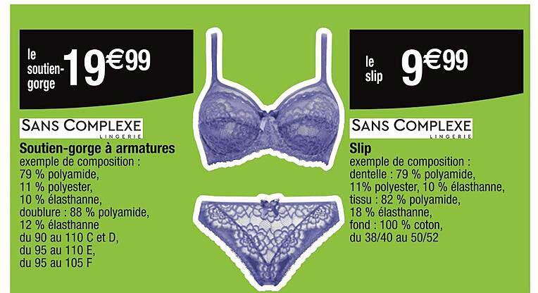 soutien-gorge à armatures, slip