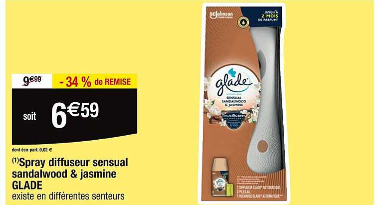 spray diffuseur sensual sandalwood & jasmine glade