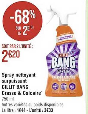 spray nettoyant surpuissant cillit bang crasse & calcaire