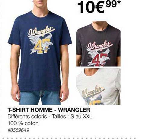 t-shirt homme - wrangler