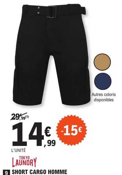 tokyo laundry short cargo homme