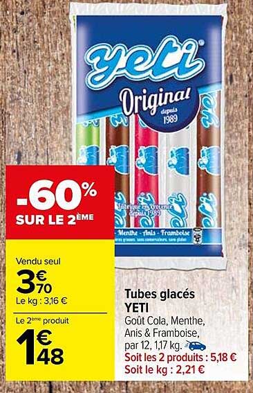 Tubes Glacés Yeti