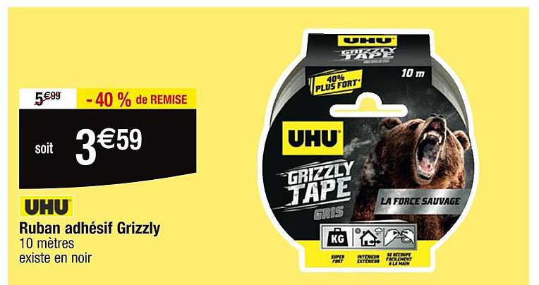 uhu ruban adhésif grizzly