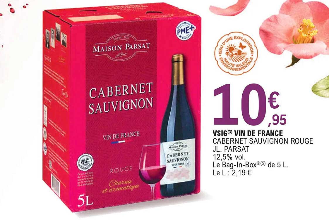 vsig vin de france cabernet sauvignon rouge jl. parsat