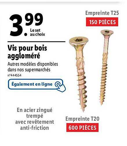 vis pour bois aggloméré