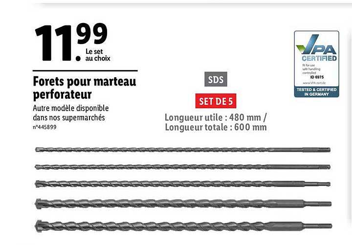 vpa forets pour marteau perforateur
