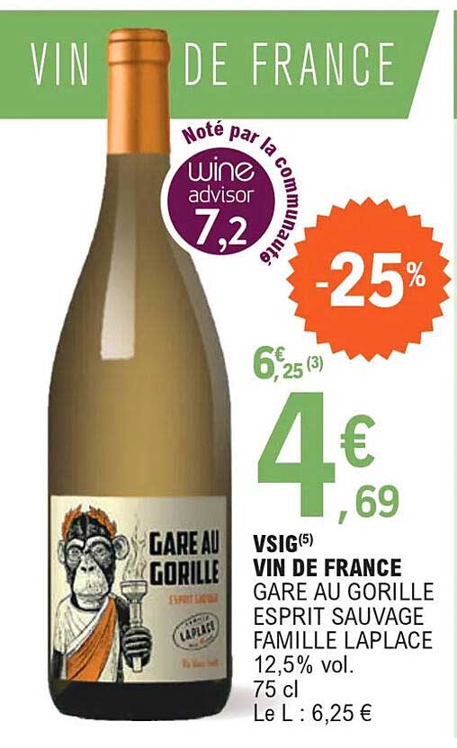 vsig vin de france gare au gorille esprit sauvage famille laplace 12,5%