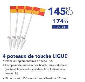 4 poteaux de touche LIGUE