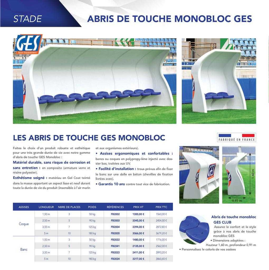 Abris de Touche Monobloc Ges, Les Abris de Touche Ges Monobloc
