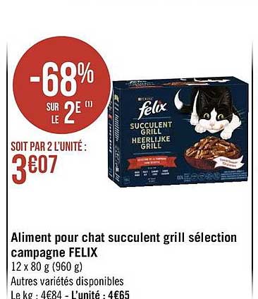 Aliment Pour Chat Succulent Grill Sélection Campagne Felix