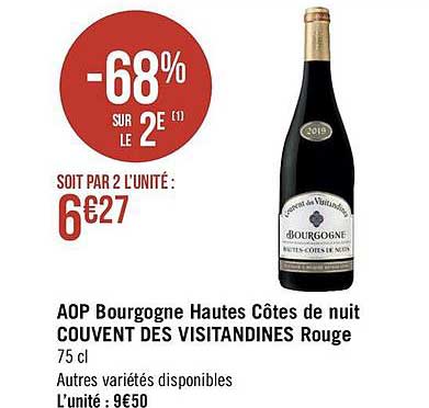 aop bourgogne hautes côtes de nuit couvent des visitandines rouge