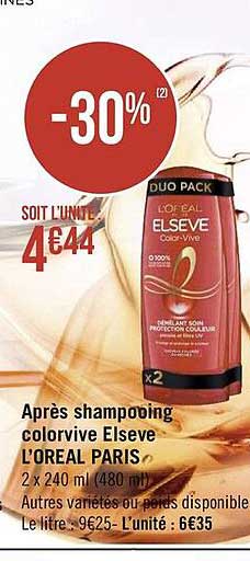 Après Shampooing Colorvive Elsève L'oréal Paris