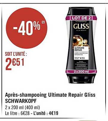 après-shampooing ultimate repair gliss schwarzkopf