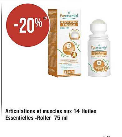 articulations et muscles aux 14 huiles essentielles - roller 75 ml