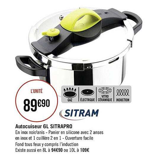Autocuiseur 6l Sitrapro Sitram