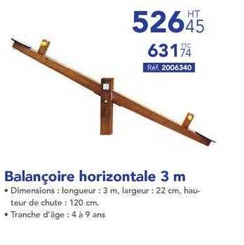 Balancoire horizontale 3 m