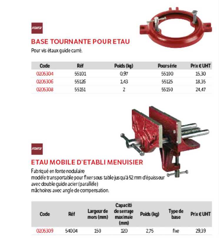 base tournante pour étau