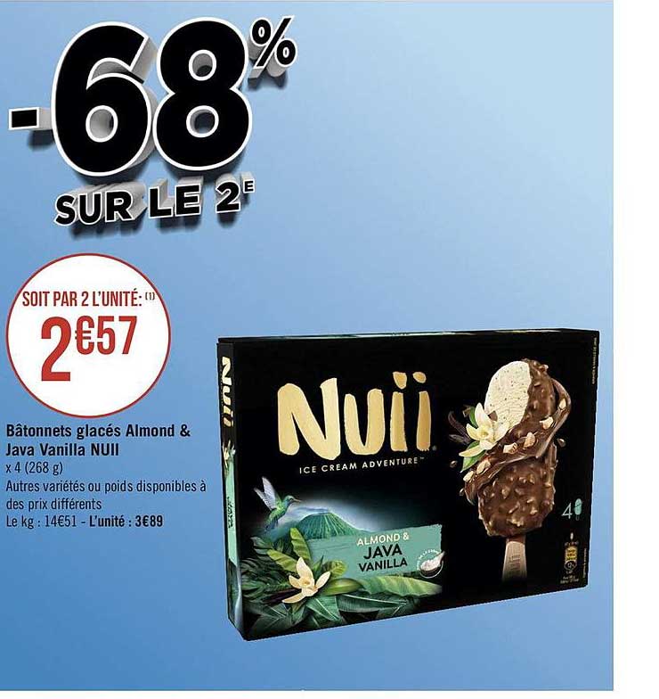 bâtonnets glacés almond & java vanille nuii