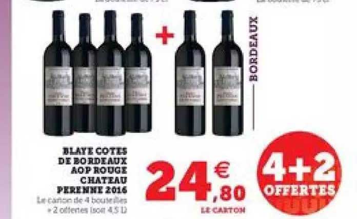 blaye cites de bordeaux aop rouge chateau perenne 2016