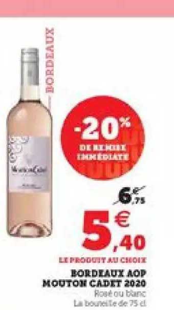 bordeaux aop mouton cadet 2020 -20% de remise immédiate
