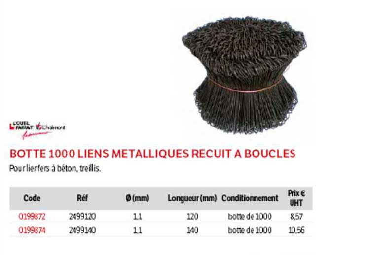 botte 1000 liens métalliques récuit à boucles