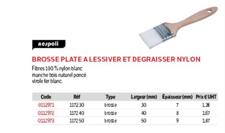 brosse plate à lessiver et dégraisser nylon nespoli