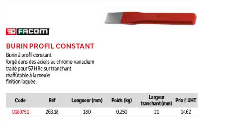 burin profil constant facom