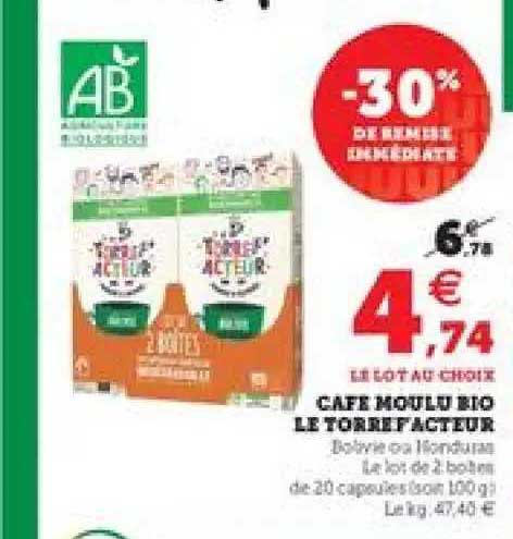 Café Moulu Bio Le Torrefacteur -30% De Remise Immédiate