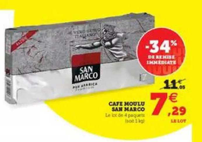 café moulu san marco -34% de remise immédiate