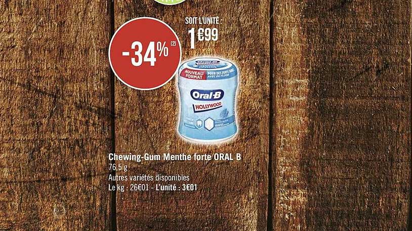 chewing-gum menthe forte oral b