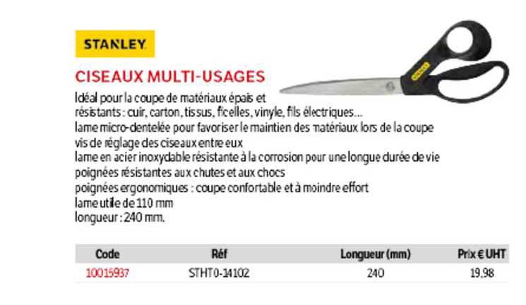 ciseaux multi-usages stanley