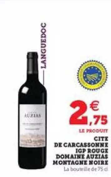 cite de carcassonne IGP rouge domaine auzias montagne noire