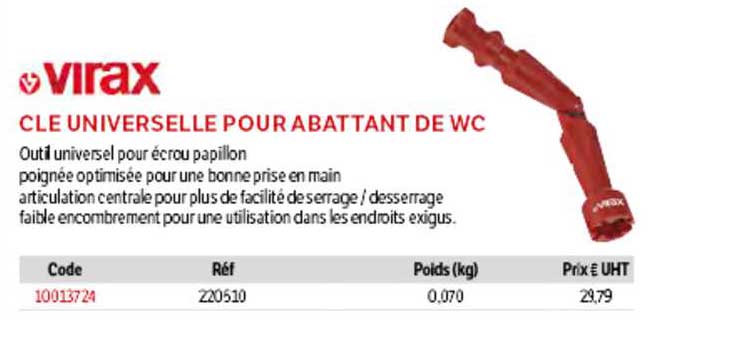 clé universelle pour abattant de wc virax