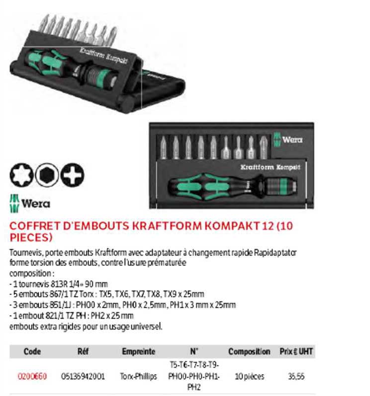 coffret d'embouts kraftform kompakt 12 (10 pièces)