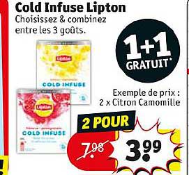 cold infuse lipton 1+1 gratuit