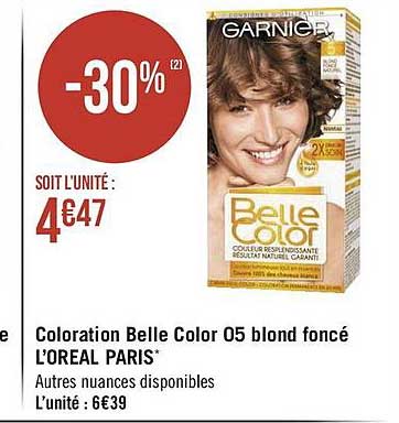 coloration belle color 05 blond foncé l'oréal apris