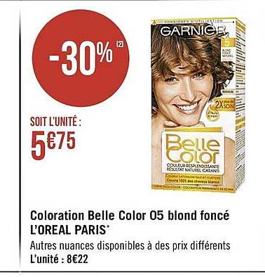 coloration belle color 05 blond foncé l'oréal paris