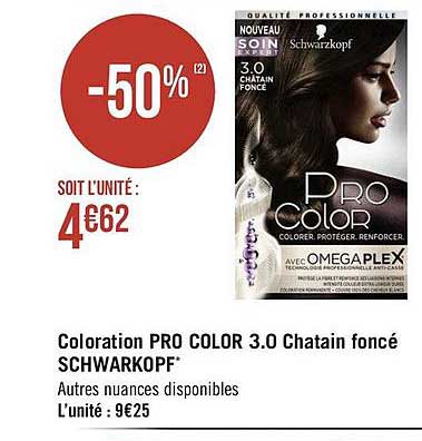 coloration pro color 3.0 chatain foncé schwarzkopf