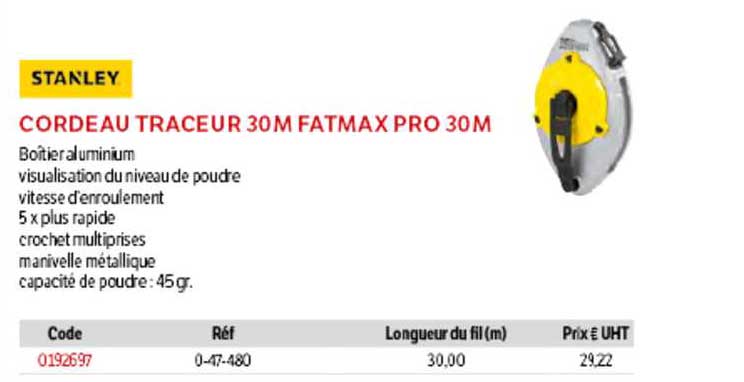 cordeau traceur 30m fatmax pro 30m stanley