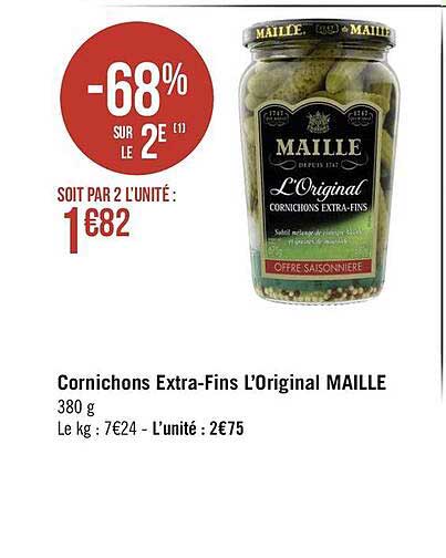 cornichons extra-fins l'original maille 380g