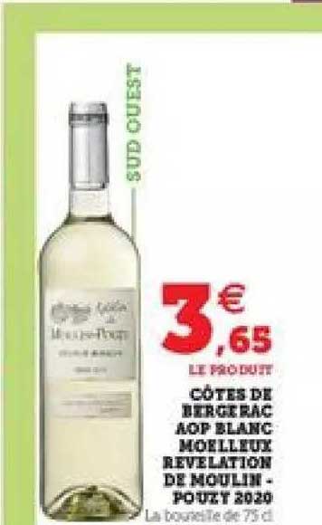 Côtes De Bergerac Aop Blanc Moelleux Revelation De Moulin Pouzy 2020