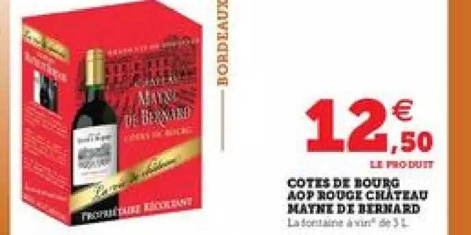 côtes de bourg aop rouge château mayne de bernard